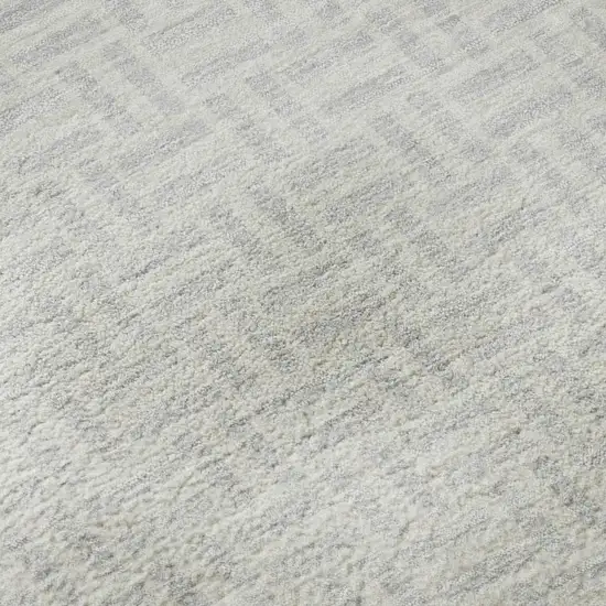 Silver And Ivory Geometric Washable Area Rug With UV Protection Photo 8