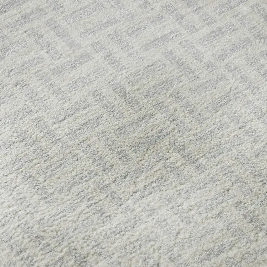 Silver And Ivory Geometric Washable Area Rug With UV Protection Photo 8
