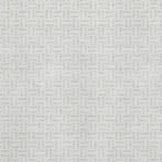 Silver And Ivory Geometric Washable Area Rug With UV Protection Photo 3