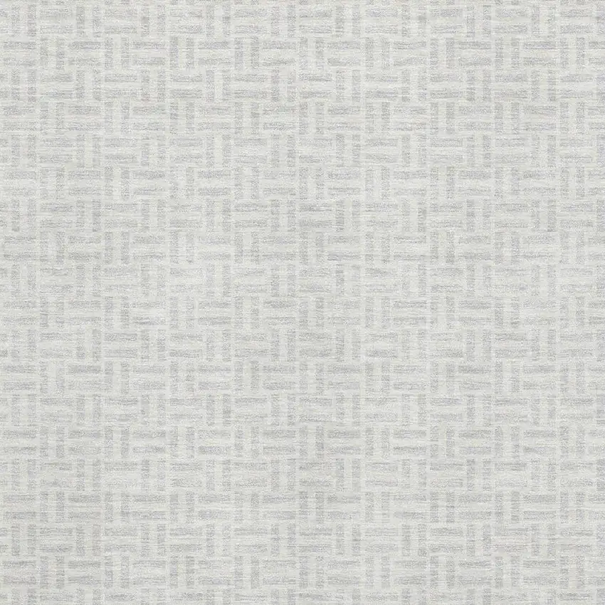 Silver And Ivory Geometric Washable Area Rug With UV Protection Photo 3