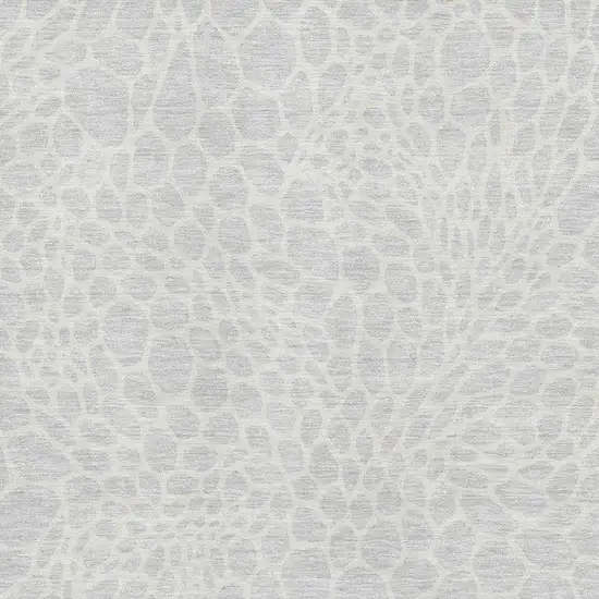 Silver And Ivory Geometric Washable Area Rug With UV Protection Photo 3