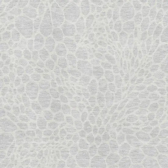 Silver And Ivory Geometric Washable Area Rug With UV Protection Photo 3