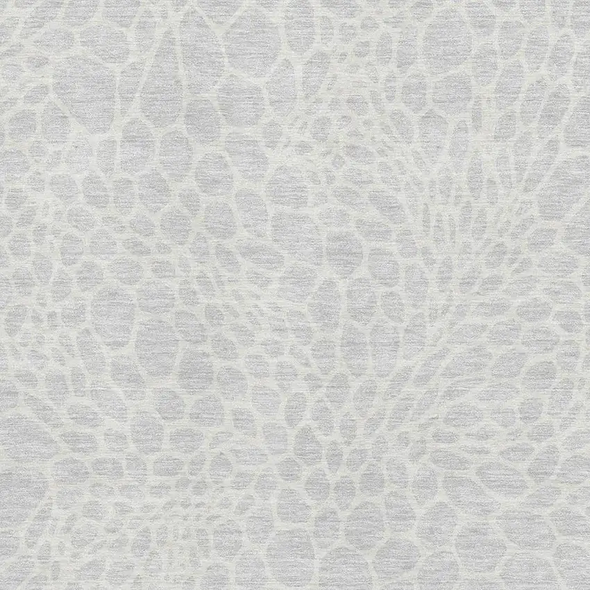 Silver And Ivory Geometric Washable Area Rug With UV Protection Photo 3