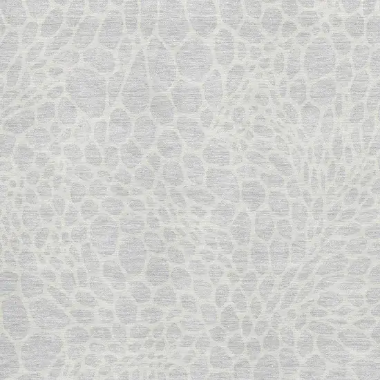 Silver And Ivory Geometric Washable Area Rug With UV Protection Photo 3