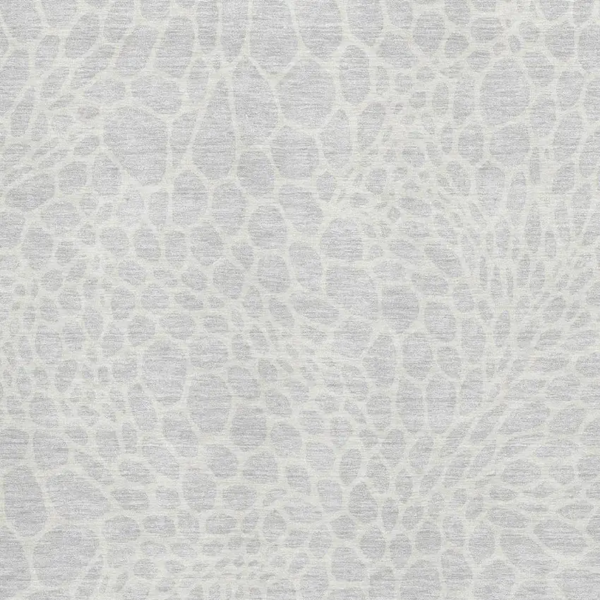 Silver And Ivory Geometric Washable Area Rug With UV Protection Photo 3