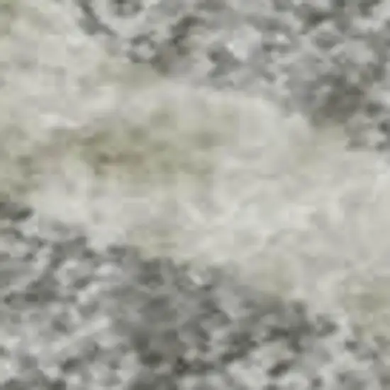 Silver And Ivory Geometric Washable Area Rug With UV Protection Photo 2