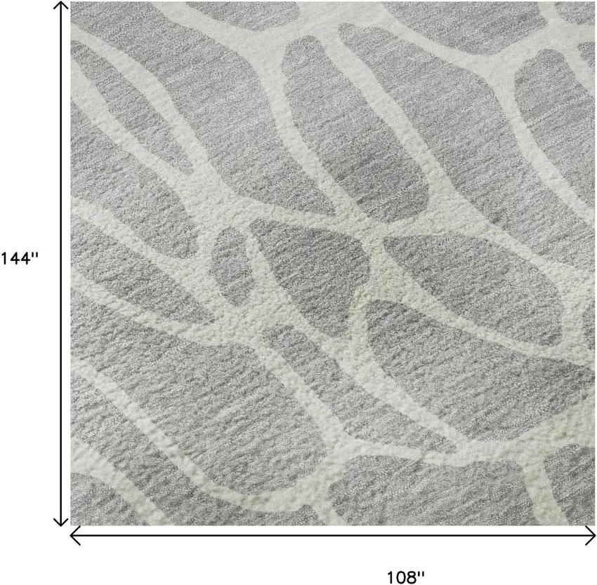 Silver And Ivory Geometric Washable Area Rug With UV Protection Photo 9