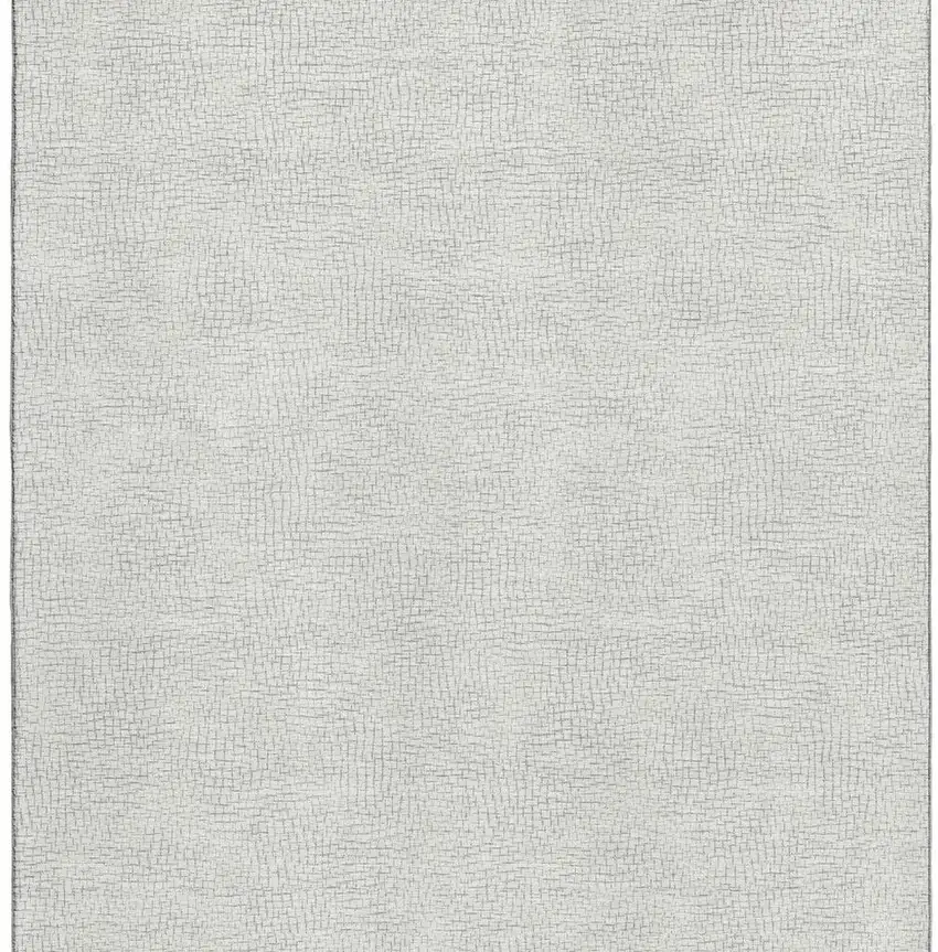Silver And Ivory Geometric Washable Area Rug With UV Protection Photo 3