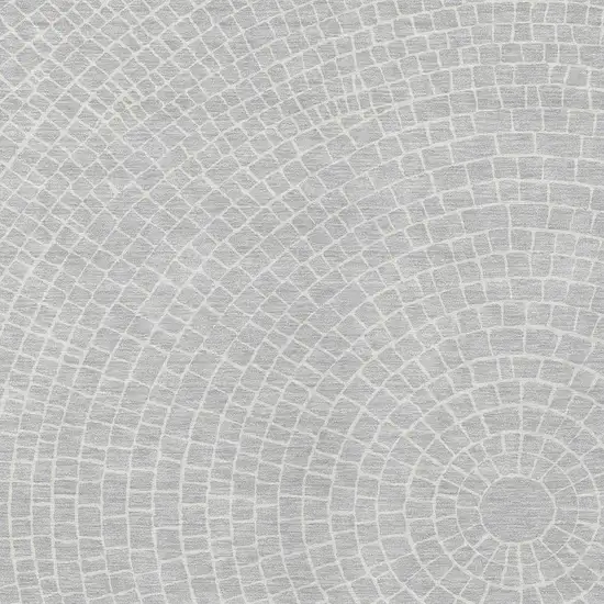 Silver And Ivory Geometric Washable Indoor Outdoor Area Rug Photo 2