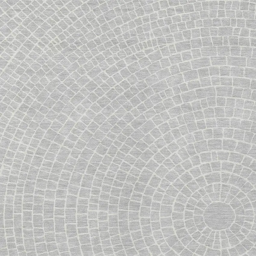 Silver And Ivory Geometric Washable Indoor Outdoor Area Rug Photo 2