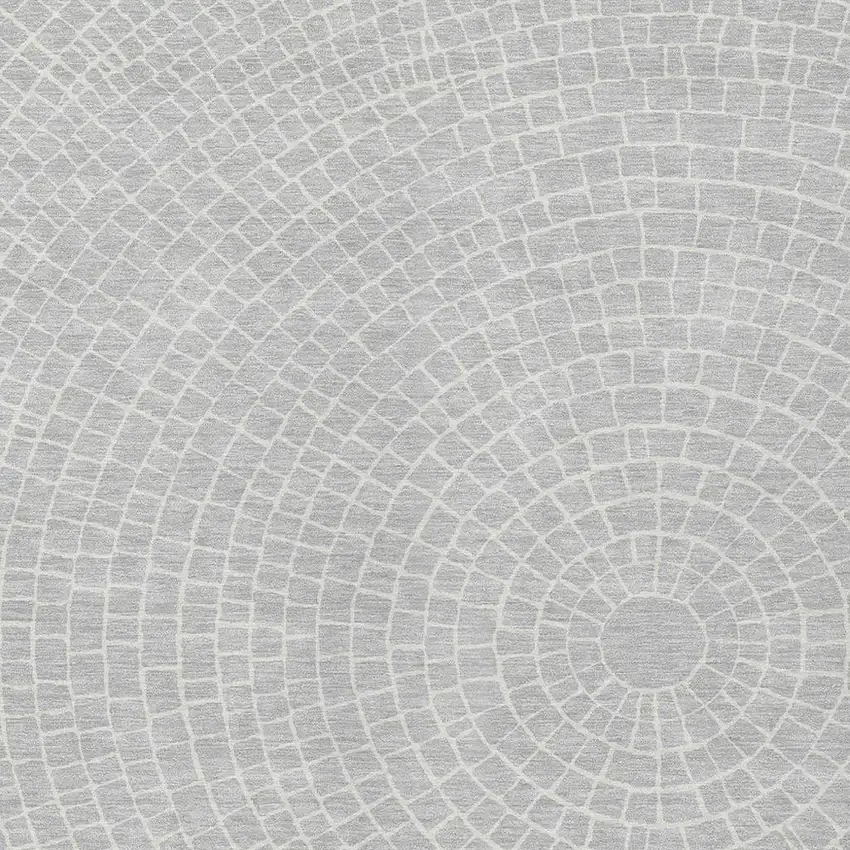 Silver And Ivory Geometric Washable Indoor Outdoor Area Rug Photo 2