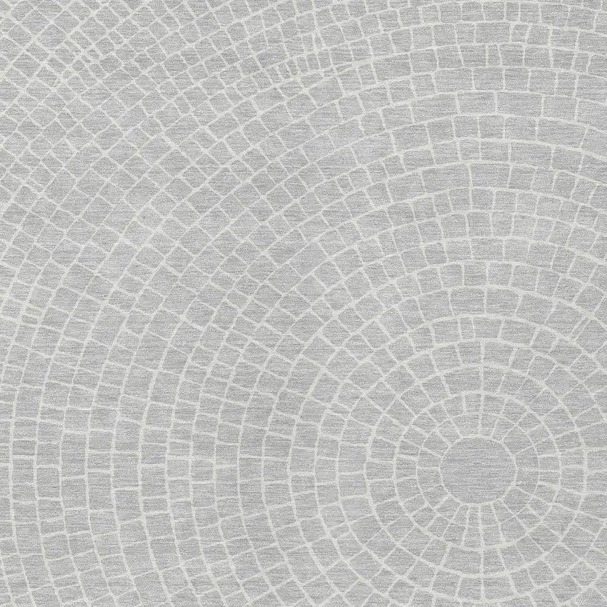 Silver And Ivory Geometric Washable Indoor Outdoor Area Rug Photo 2