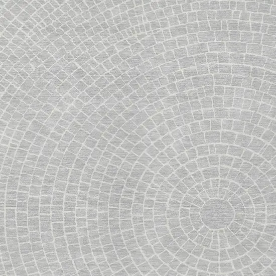 Silver And Ivory Geometric Washable Indoor Outdoor Area Rug Photo 2