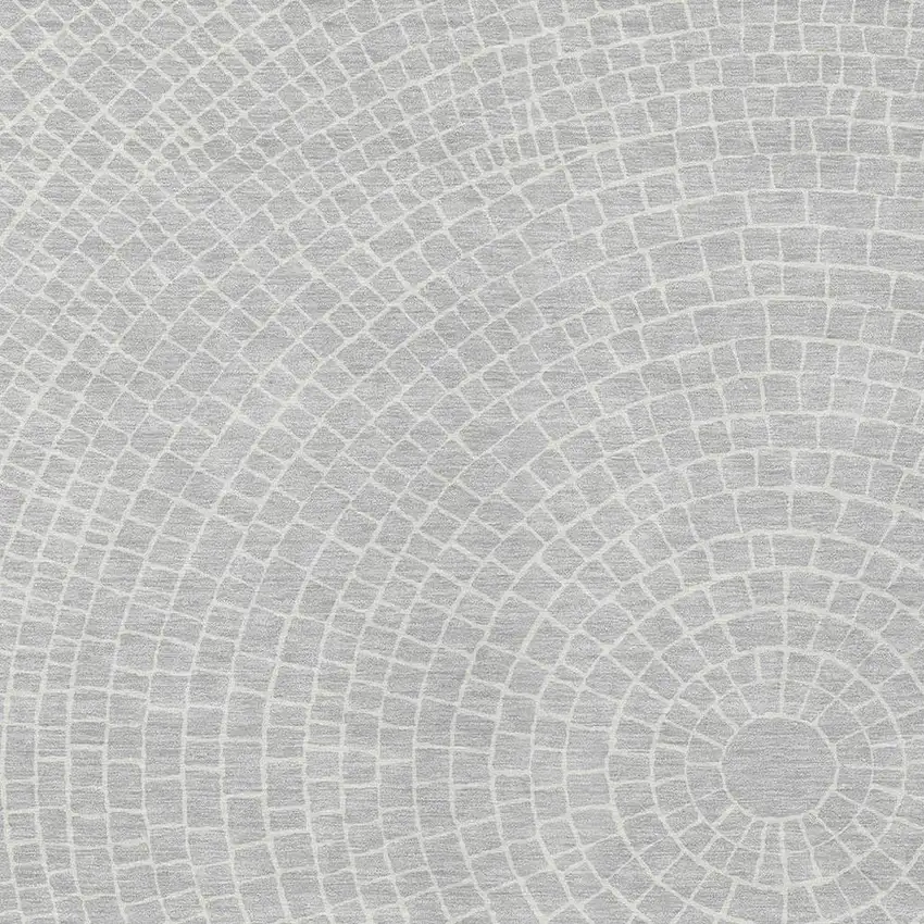 Silver And Ivory Geometric Washable Indoor Outdoor Area Rug Photo 2