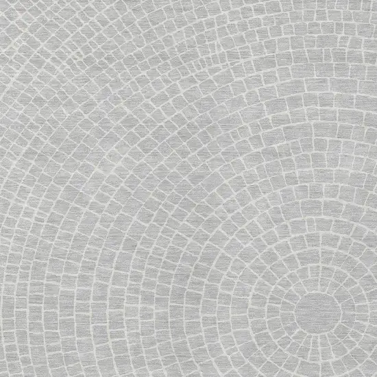 Silver And Ivory Geometric Washable Indoor Outdoor Area Rug Photo 2