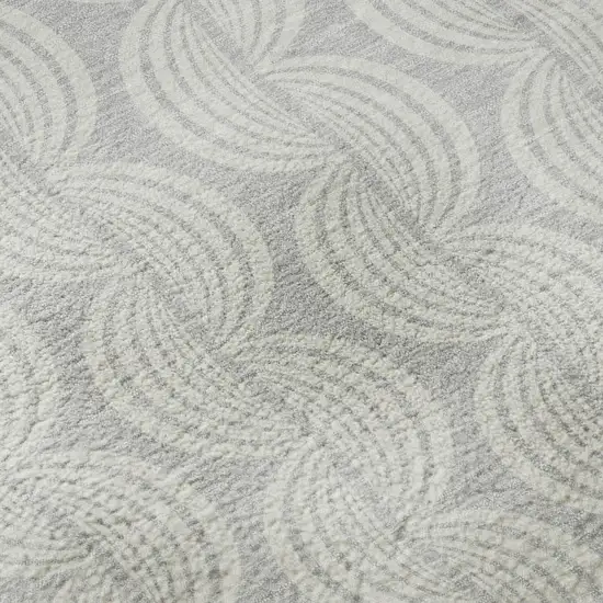 Silver And Ivory Ogee Washable Area Rug With UV Protection Photo 9