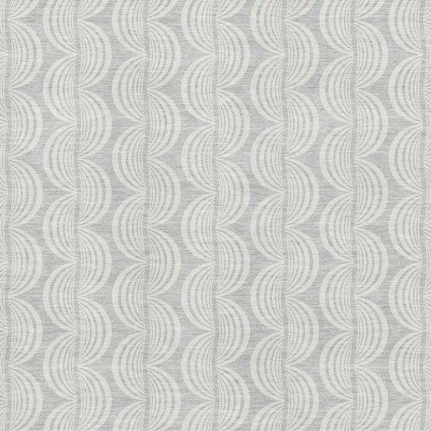 Silver And Ivory Ogee Washable Area Rug With UV Protection Photo 2