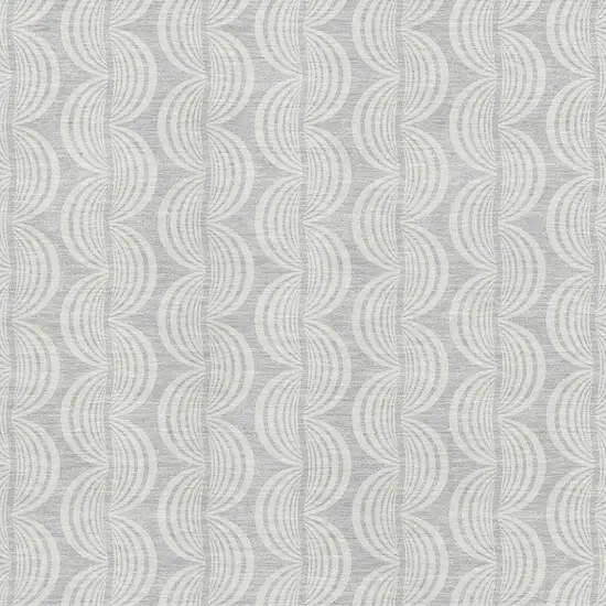 Silver And Ivory Ogee Washable Area Rug With UV Protection Photo 2