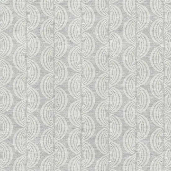 Silver And Ivory Ogee Washable Area Rug With UV Protection Photo 2
