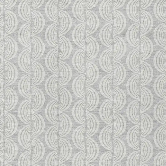 Silver And Ivory Ogee Washable Indoor Outdoor Area Rug Photo 5
