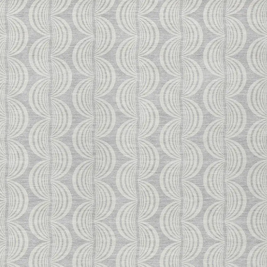 Silver And Ivory Ogee Washable Indoor Outdoor Area Rug Photo 5
