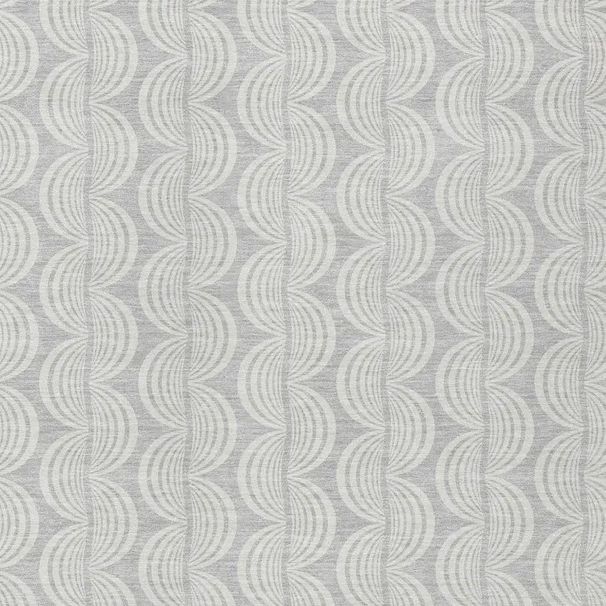 Silver And Ivory Ogee Washable Indoor Outdoor Area Rug Photo 5