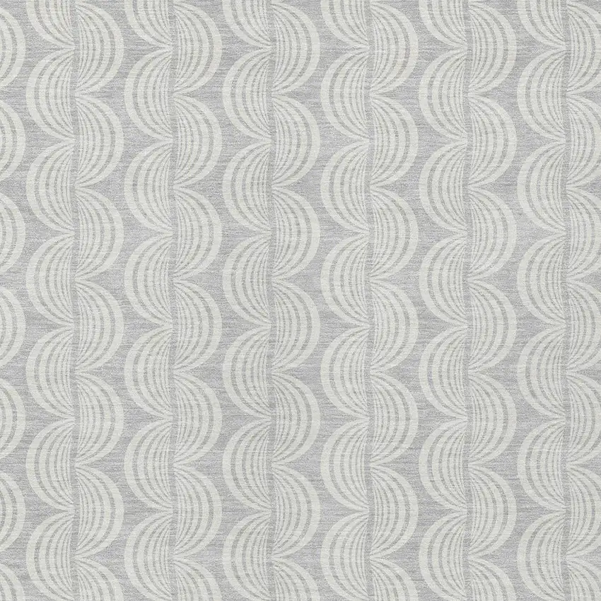 Silver And Ivory Ogee Washable Indoor Outdoor Area Rug Photo 6