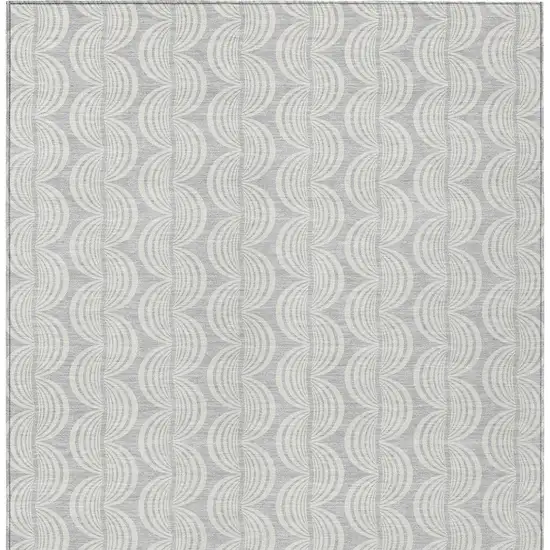 Silver And Ivory Ogee Washable Indoor Outdoor Area Rug Photo 5