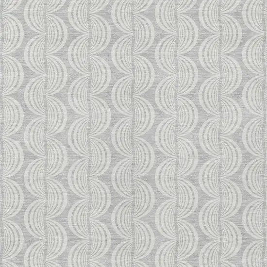 Silver And Ivory Ogee Washable Indoor Outdoor Area Rug Photo 4