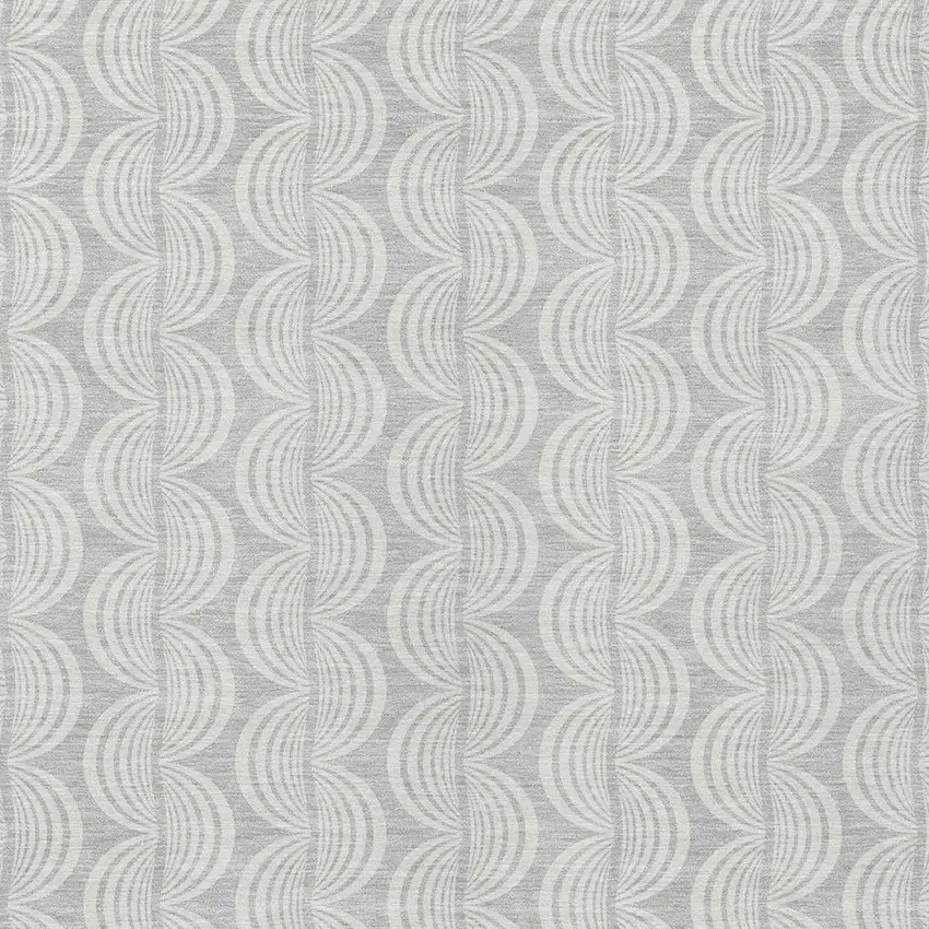 Silver And Ivory Ogee Washable Indoor Outdoor Area Rug Photo 4