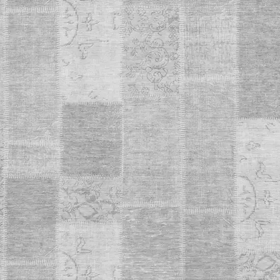 Silver And Ivory Patchwork Washable Area Rug With UV Protection Photo 3