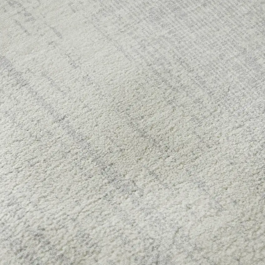 Silver And Ivory Striped Washable Area Rug With UV Protection Photo 7