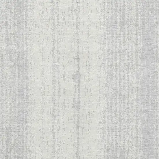 Silver And Ivory Striped Washable Area Rug With UV Protection Photo 4