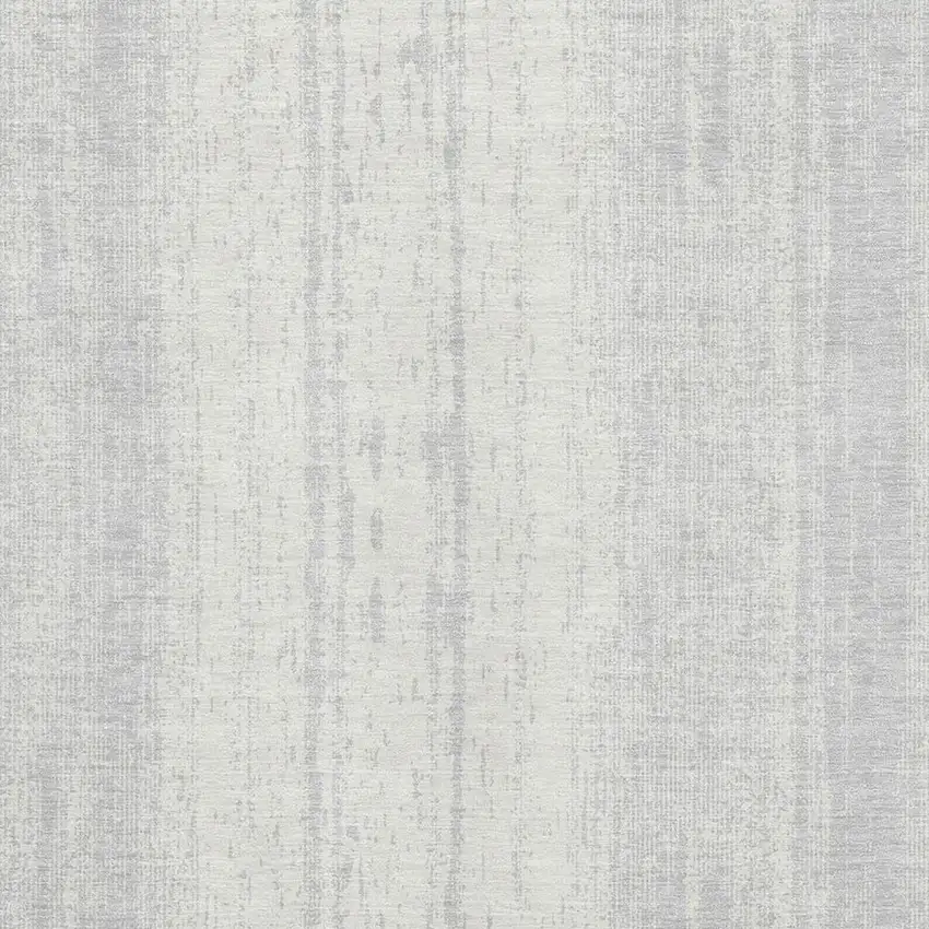 Silver And Ivory Striped Washable Area Rug With UV Protection Photo 4