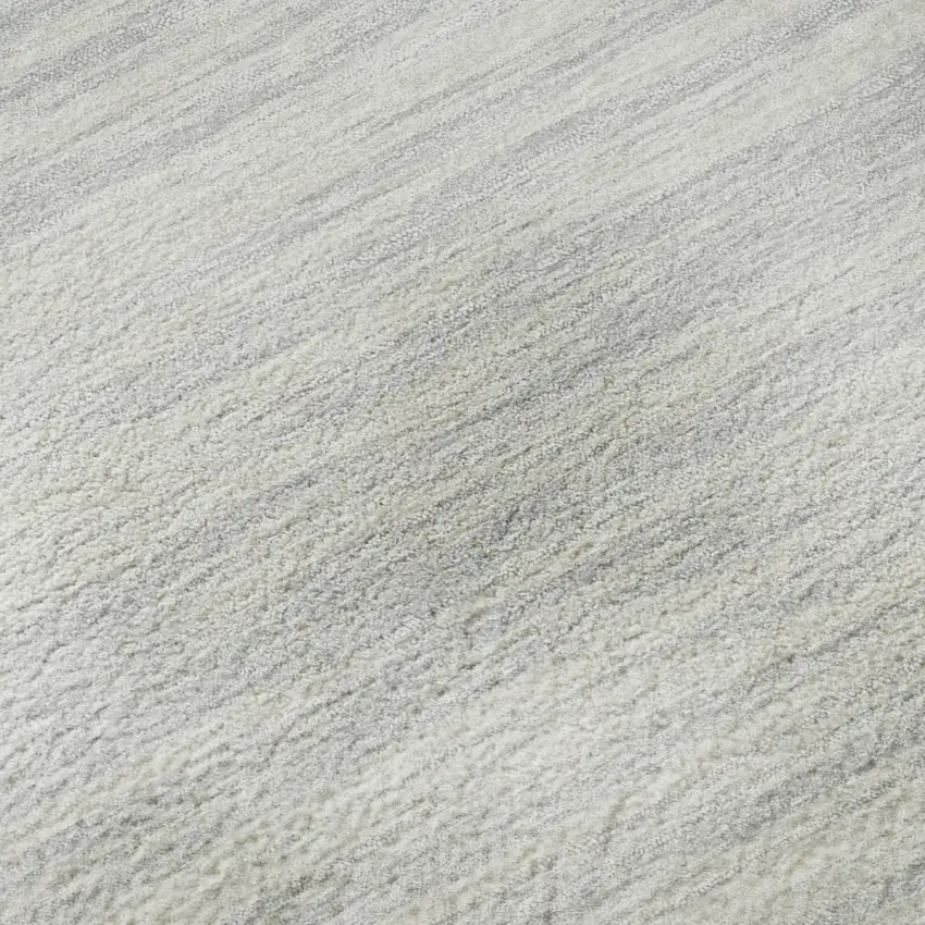 Silver And Ivory Striped Washable Area Rug With UV Protection Photo 9