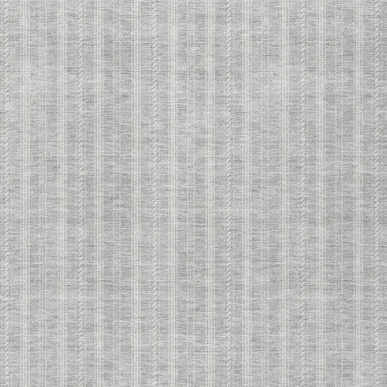 Silver And Ivory Striped Washable Indoor Outdoor Area Rug Photo 5