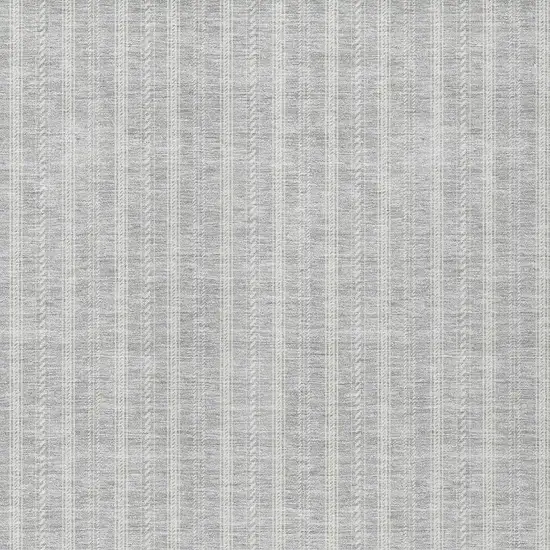 Silver And Ivory Striped Washable Indoor Outdoor Area Rug Photo 5