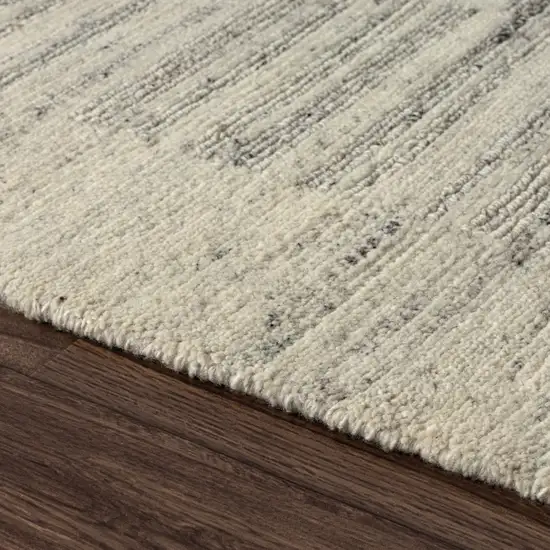 Silver And Ivory Wool Checkered Hand Knotted Square Rug Photo 5