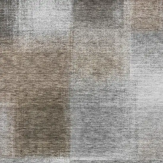 Silver Beige And Gray Abstract Washable Area Rug With UV Protection Photo 4