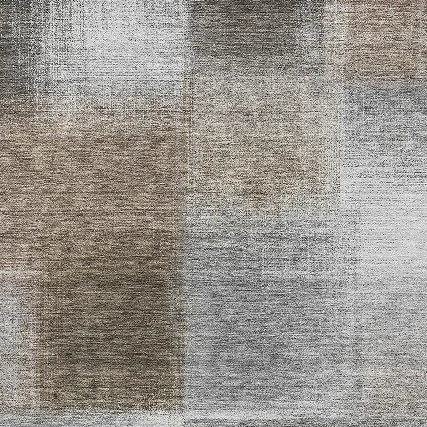Silver Beige And Gray Abstract Washable Area Rug With UV Protection Photo 4