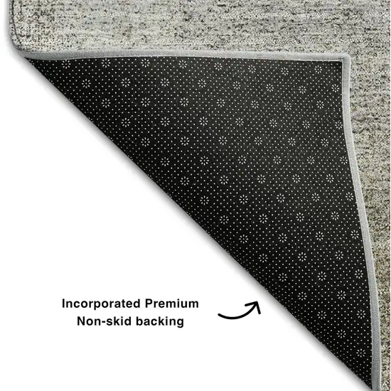 Silver Beige And Gray Abstract Washable Area Rug With UV Protection Photo 7