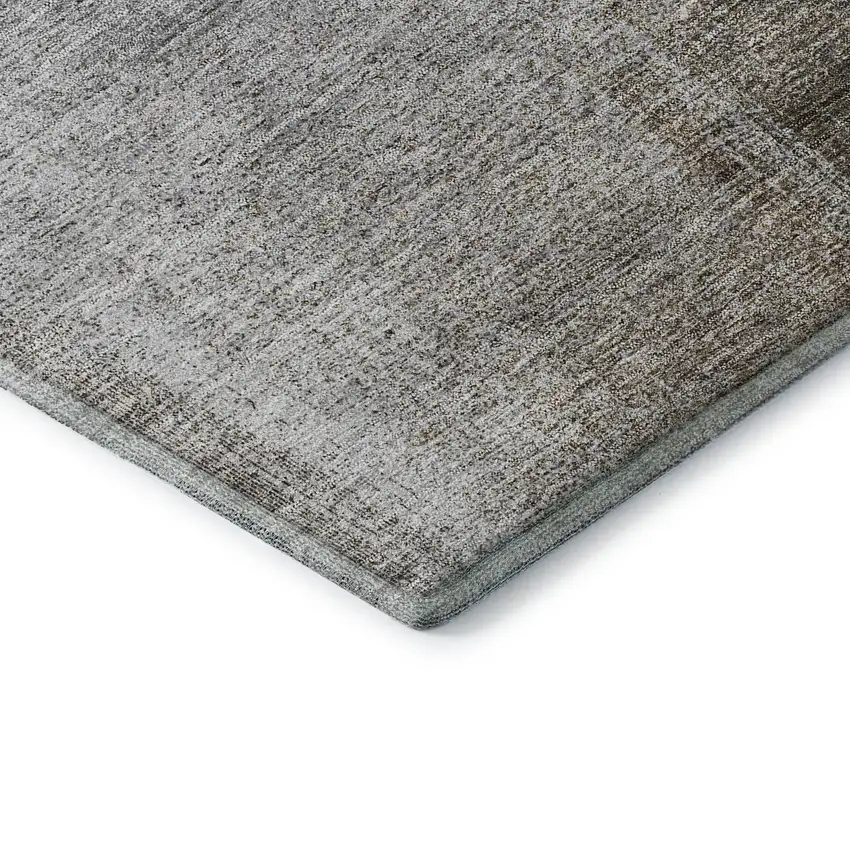 Silver Beige And Gray Abstract Washable Area Rug With UV Protection Photo 8