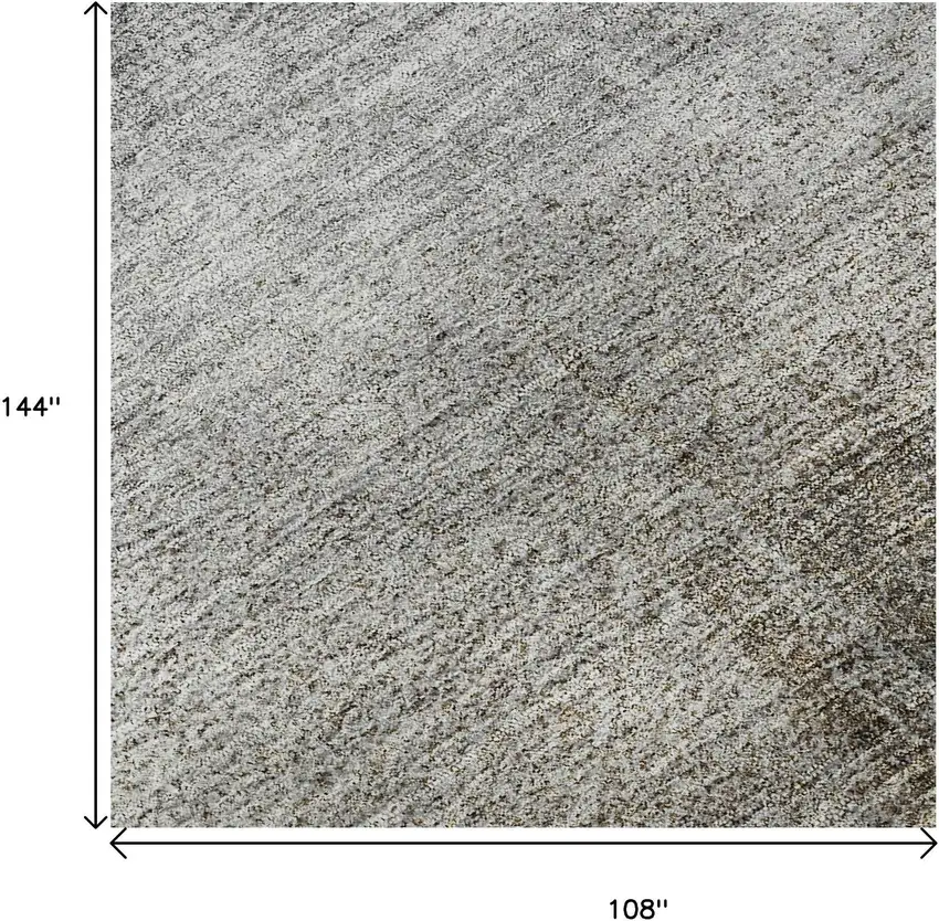 Silver Beige And Gray Abstract Washable Area Rug With UV Protection Photo 9