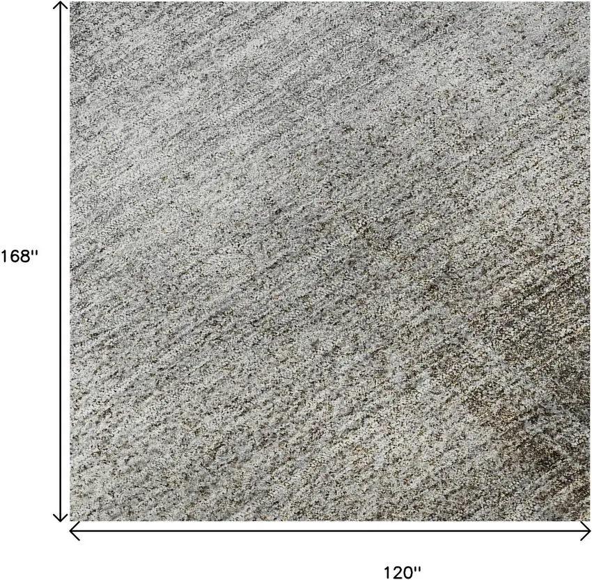 Silver Beige And Gray Abstract Washable Area Rug With UV Protection Photo 9