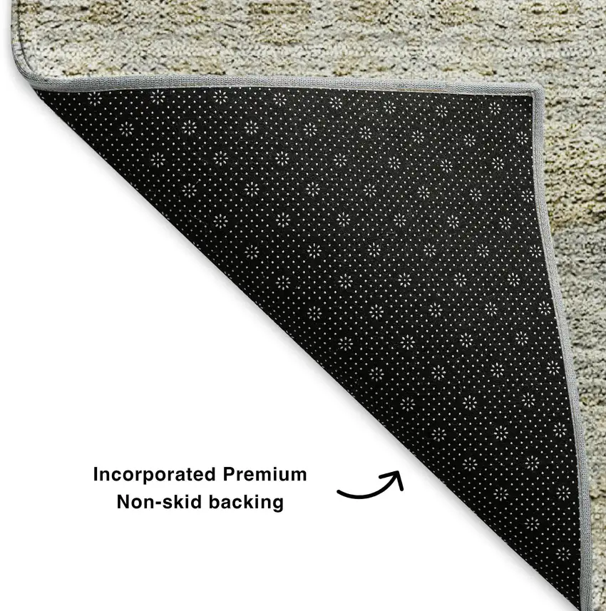 Silver Beige And Ivory Floral Medallion Washable Area Rug With UV Protection Photo 8