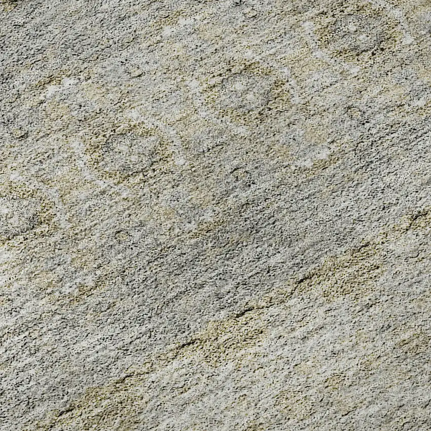 Silver Beige And Ivory Floral Medallion Washable Area Rug With UV Protection Photo 3