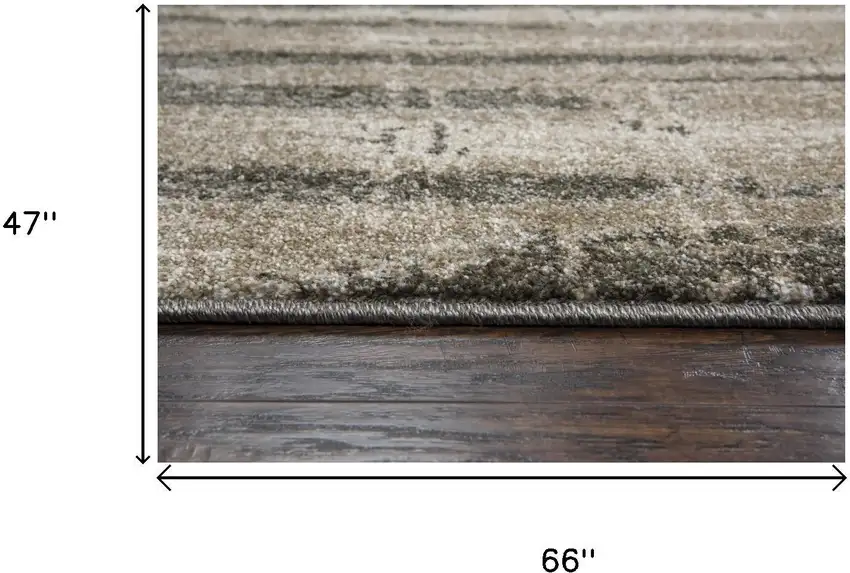 Silver Beige And Taupe Abstract Area Rug Photo 6
