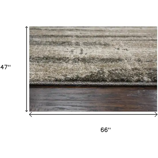 Silver Beige And Taupe Abstract Area Rug Photo 6