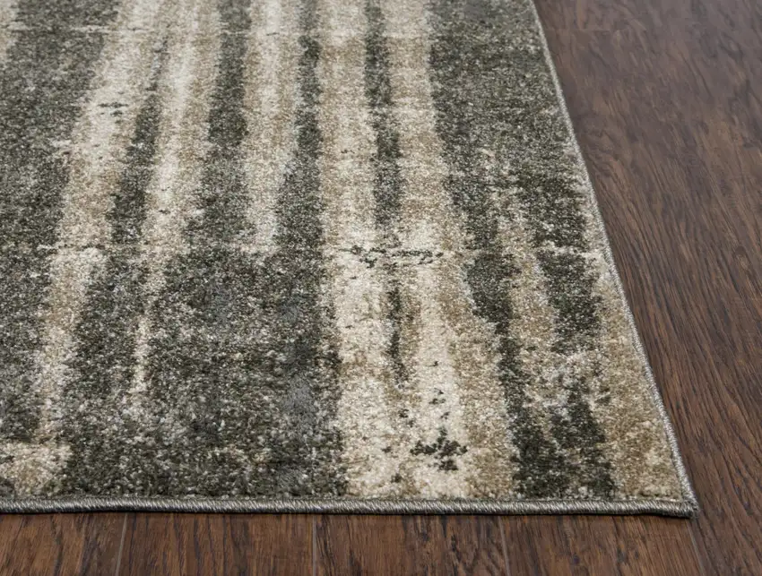 Silver Beige And Taupe Abstract Area Rug Photo 3