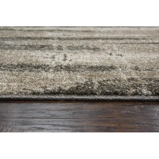 Silver Beige And Taupe Abstract Area Rug Photo 1